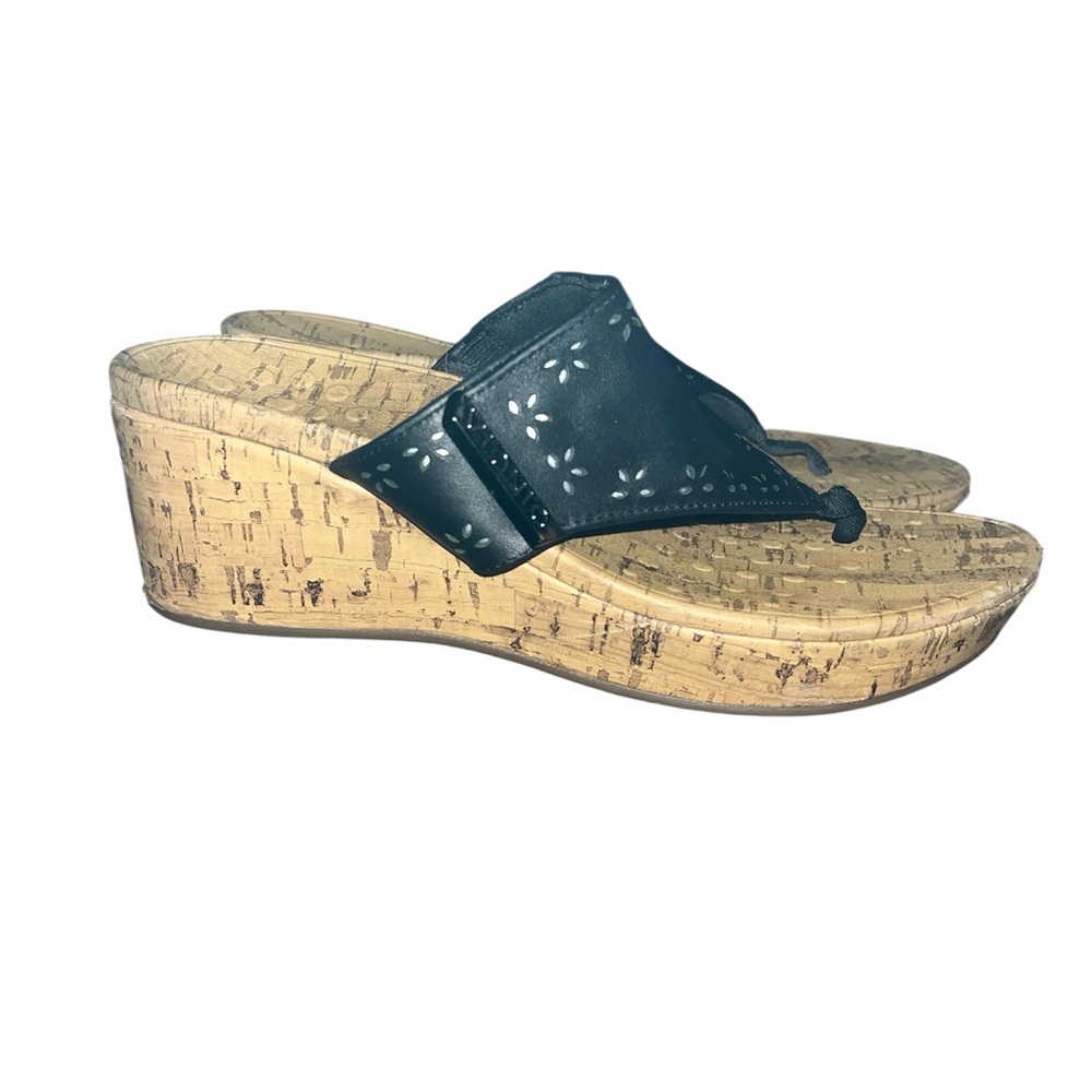 Vionic Anitra Black Leather Platform Sandals With… - image 3